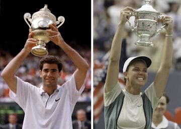 Pete Sampras y Lindsay Davenport de Estados Unidos. 