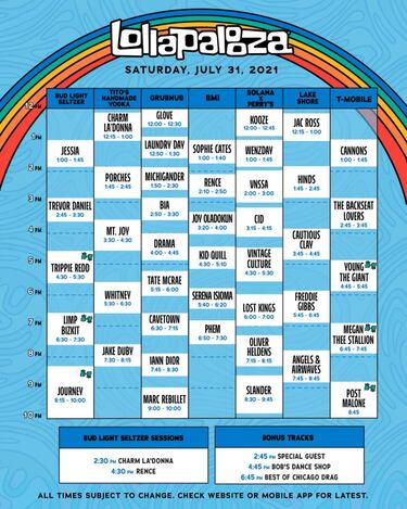 Lollapalooza 2021: Horarios, artistas, cantantes, mapa y cómo ver online