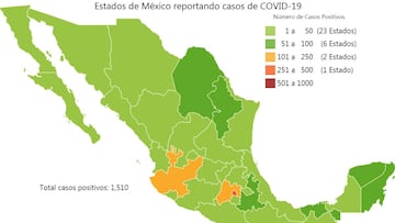 Mapa y casos de coronavirus en México por estados hoy 4 de abril