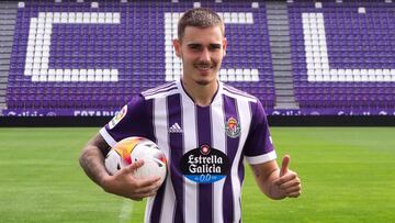 Hugo Vallejo, presentado como nuevo jugador del Real Valladolid.