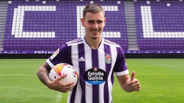 Hugo Vallejo, presentado como nuevo jugador del Real Valladolid.