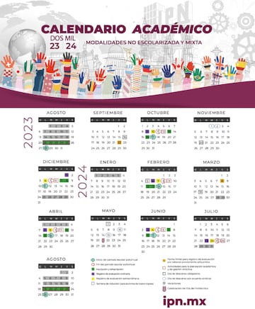 Calendario de la modalidad no escolarizada y mixta