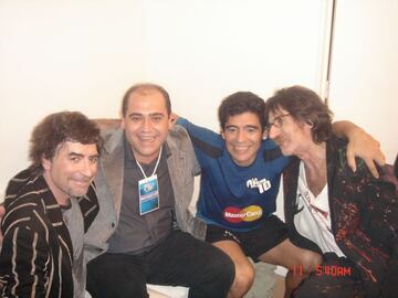 Sabina, Matallanas, Maradona y Charly Garc&iacute;a en el programa La Noche del 10 el 11 de octubre de 2005