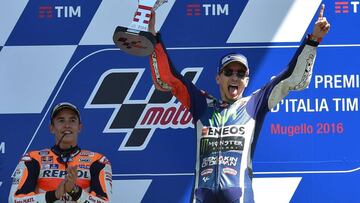 Jorge Lorenzo y Marc Márquez en el podio.