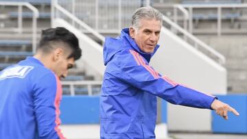 Queiroz lidera el rondo en el entrenamiento de Colombia