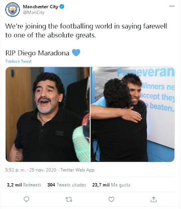 EL mundo del deporte se despide de Maradona