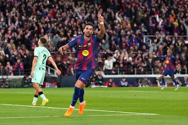 Ferran Torres celebra el 2-0 al Athletic Club. 