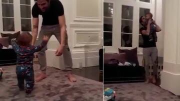 Cesc Fàbregas muestra los primeros pasos de su hijo Leonardo