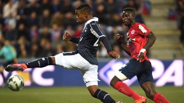 El extremo francés fichado por el Barcelona, Malcom, con el Girondins de Burdeos.