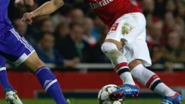 Cazorla, durante el encuentro de Liga de Campeones ante el Schalke.