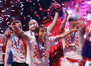 Modric vibró durante la fiesta que el pueblo croata celebró para recibir a sus campeones. 
