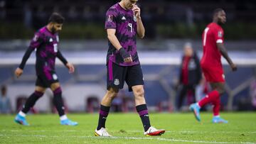 Raúl Jiménez durante el encuentro frente a Panamá con la Selección Mexicana