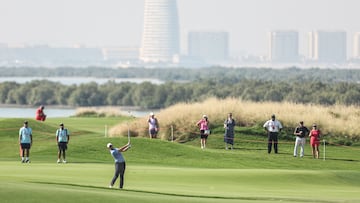World No. 3 Rory McIlroy, the pre-tournament favourite, is still in with a slim chance of glory on Sunday at Yas Links.