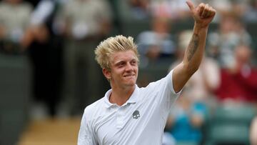 Alejandro Davidovich celebra su victoria en la final j&uacute;nior de Wimbledon.