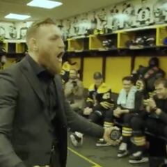 La cara de los jugadores lo dice todo: McGregor y su loca arenga a los Boston Bruins