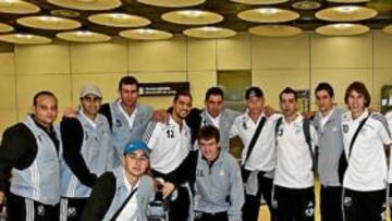 <b>CONTENTOS. </b>El Inter Movistar, cansado pero satisfecho, posó para AS en Barajas a su vuelta de Lisboa.