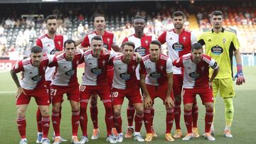 Formaci&oacute;n inicial del Celta en el partido disputado contra el Valencia en Mestalla. 