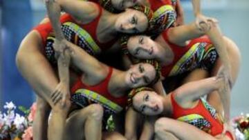 <b>BAÑADAS EN PLATA.</b> La natación sincronizada española se marcha de Pekín con dos medallas de plata en el bolsillo.