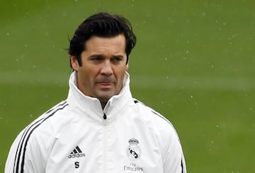 Santiago Hernán Solari en su primer entrenamiento como técnico del primer equipo del Real Madrid. 