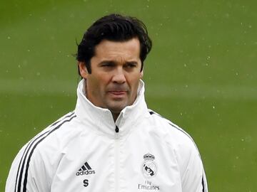 Santiago Hernán Solari en su primer entrenamiento como técnico del primer equipo del Real Madrid. 