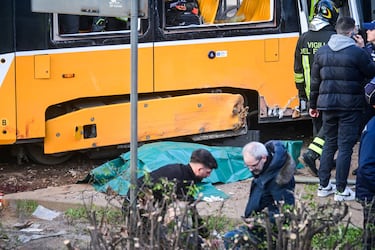 Accidente de tranvía en Milán.