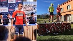 Sonny Colbrelli por un lado y John Degenkolb y Bauke Mollema por otro lucieron los nuevos maillots del Bahrain-Merida y Trek-Segafredo para 2018.