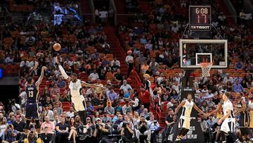 MIAMI, FL - DECEMBER 14: Paul George #13 of the Indiana Pacers shoots over Willie Reed #35 of the Miami Heat during a game at American Airlines Arena on December 14, 2016 in Miami, Florida. NOTE TO USER: User expressly acknowledges and agrees that, by downloading and or using this photograph, User is consenting to the terms and conditions of the Getty Images License Agreement. Mike Ehrmann/Getty Images/AFP
== FOR NEWSPAPERS, INTERNET, TELCOS & TELEVISION USE ONLY ==