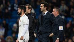 Isco y Solari, durante un partido del Real Madrid.