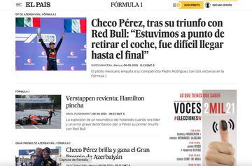 La prensa internacional reaccionó al triunfo de 'Checo' en Azerbaiján