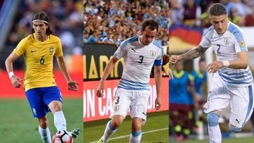 Filipe, Godín y Giménez.