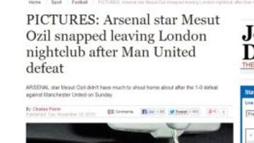 Özil, pillado de juerga para el Daily Express.