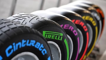 Gama completa de neumáticos Pirelli.