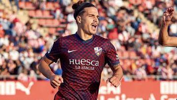 Seoane durante un partido con el Huesca. 