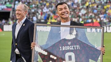 Ivar Sisniega and Jared Borgetti during the game international friendly between Mexican National team (Mexico) and Brazil at Kyle Field Stadium, on June 08, 2024, College Station, Texas, United States.
