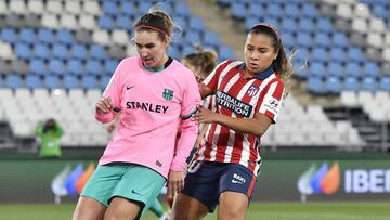 Leicy Santos durante el partido entre Atl&eacute;tico de Madrid y Barcelona por la Supercopa de Espa&ntilde;a.