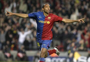 Entre M¨®naco, Arsenal y Barcelona, el delantero franc¨¦s ha llegado a anotar 50 goles en la Champiosn League.