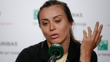 Paula Badosa, en la rueda de prensa posterior a su partido contra Aryna Sabalenka, en Roland Garros.
