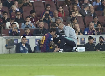 Messi is taken off the field of play to receive more attention.