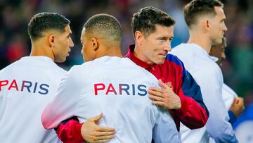 16/04/24 PARTIDO CHAMPIONS LEAGUE CUARTOS VUELTA 
BARCELONA - PSG PARIS SAINT GERMAIN 
KYLIAN MBAPPE ROBERT LEWANDOWSKI 