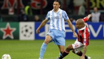 Demichelis, en un partido de Champions contra el Milán.