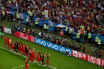 Los belgas celebraron la clasificación para semifinales.