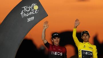 Geraint Thomas junto a Egan Bernal.