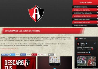 Atlas denunció actos de racismo en el Jalisco