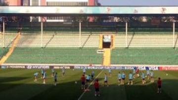 La selección Sub-20 se entrena en la previa del partido ante Uruguay.