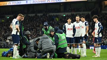 La otra toma del desplome de Rodrigo Bentancur con Tottenham