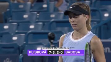 Badosa no termin¨® el partido de cuartos contra Pliskov¨¢ en Cincinnati