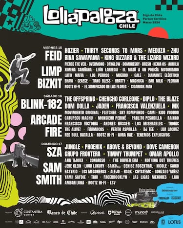 Lollapalooza Chile 2024: lineup, parrilla completa, artistas confirmados por día y programación 