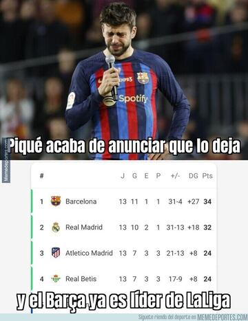 Piqué y la derrota del Atleti, protagonistas de los memes más divertidos de la jornada semanal