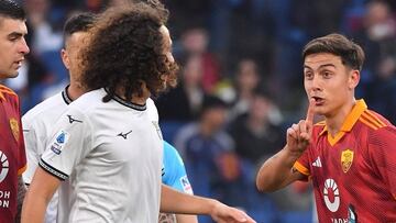 El gesto de Dybala con Guendouzi en el Derbi de Roma que causa furor en redes