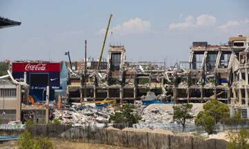 Así avanzan las obras de demolición del estadio Vicente Calderón. 